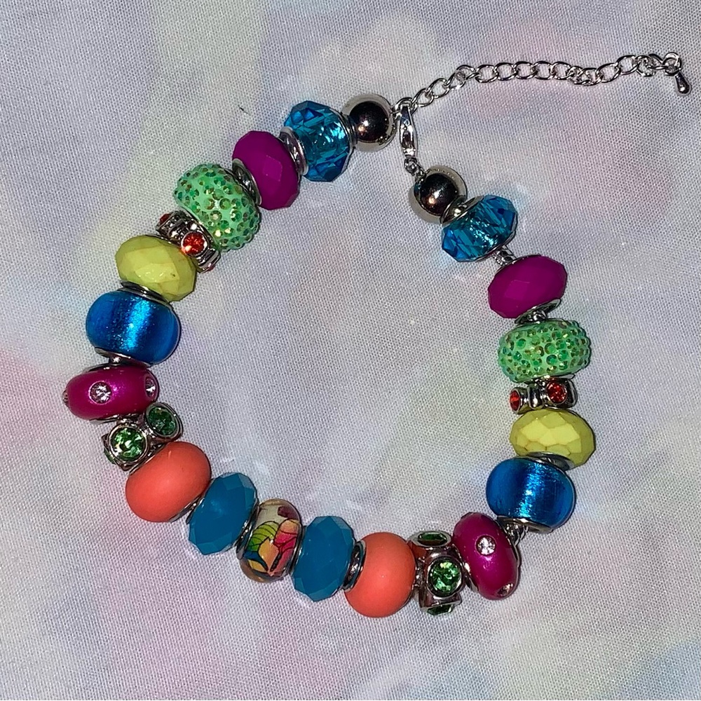 Handmade 90s Neon Bracelet.